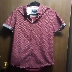 Men's Red Polka Dot Short Sleeve Shirt